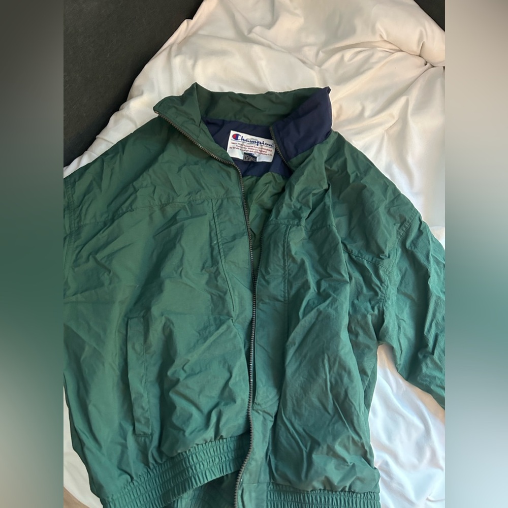 Champion Dark green zip up rain jacket